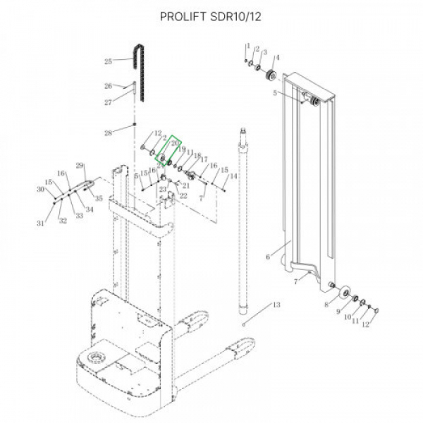 Ролик мачты для штабелеров SDR 1-1,2 т, SDR1635 HV Market