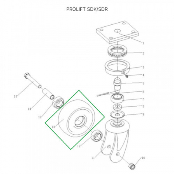 Опорное колесо для штабелеров SDR1536/1545S/1645/1656/2036/2045, SDK HV Market