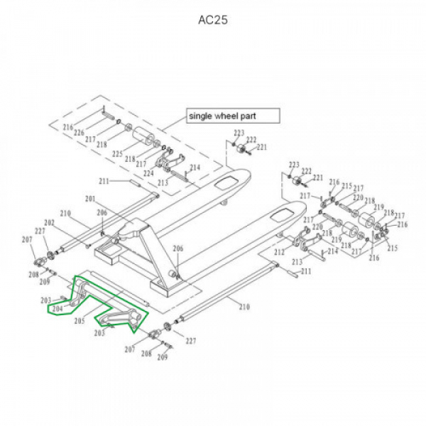 Угловой рычаг для гидравлических тележек AC25 HV Market