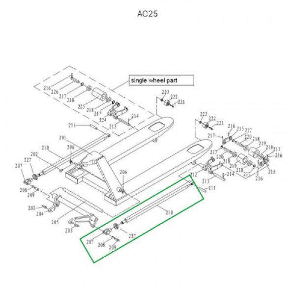 Подвильная тяга для гидравлических тележек AC25 HV Market