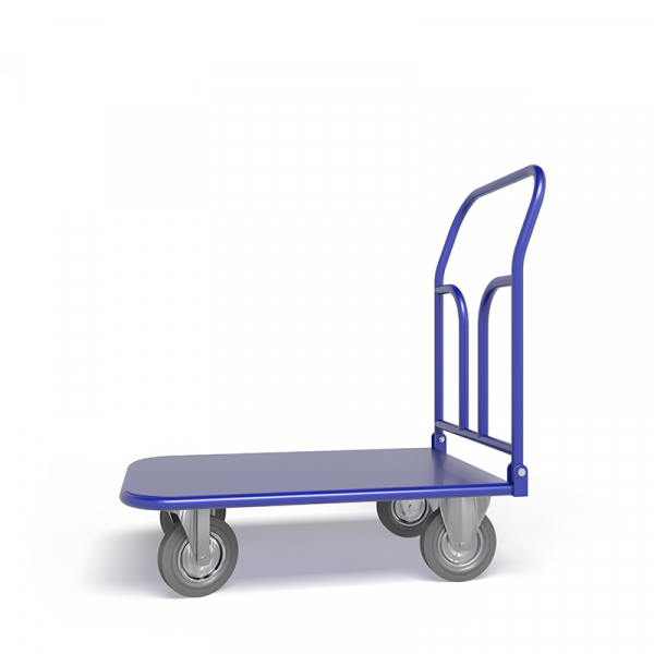 Тележка платформенная со складной ручкой ТПСР 2 М (600х900) г/п 400кг.160 серая резина HV Market