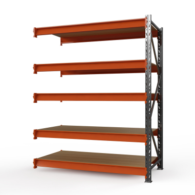 Секция приставная стеллажа металлического ОПТИМА, 3500х1250х785 мм. Полки: 5 шт. фанера HV Market