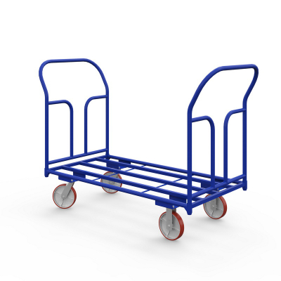 Тележка каркасная с двумя ручками ТКД 4 (600х1200) г/п 500 кг.150 чугун/полиуретан HV Market