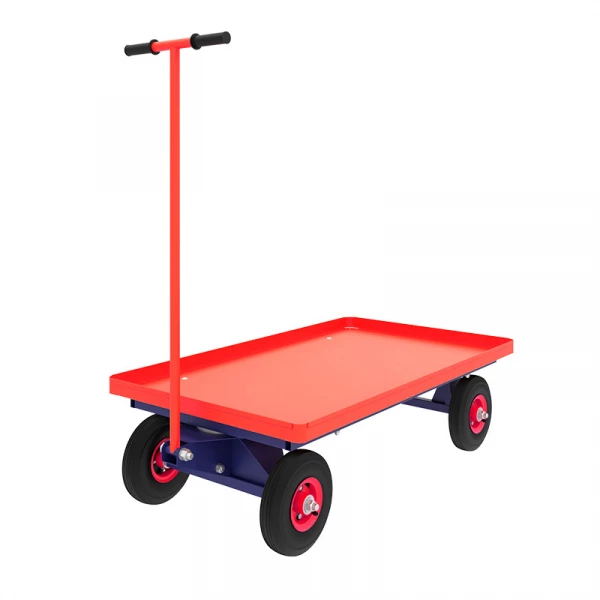 Тележка платформенная с поворотной осью ТПО 2 (600х900) г/п 450 кг.колеса пневматические 250 мм. HV Market