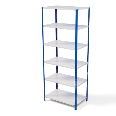 Стеллаж металлический ТС Лайт, синие стойки, 2200x1000x300 мм. Полки: 6 шт. металл (ТС 220100306с) HV Market