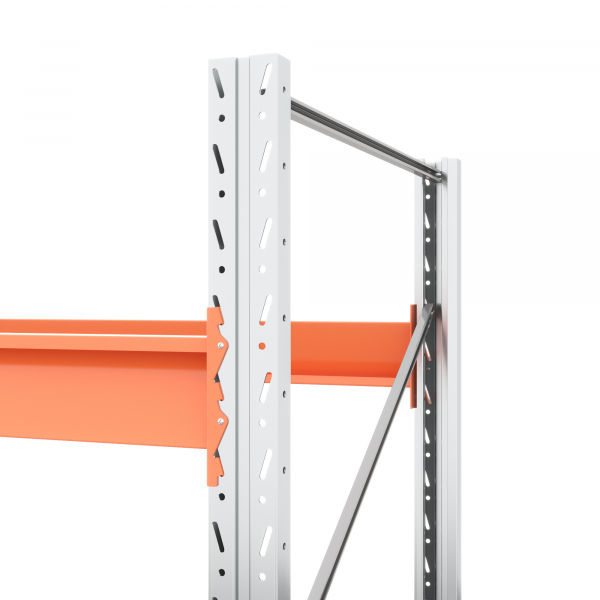 Секция приставная стеллажа металлического паллетного 6000х1800х1100 мм. Ярусы: пол+4 HV Market