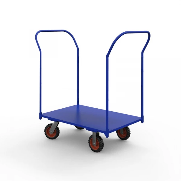 Тележка платформенная с двумя ручками ТЯ 4 основание (600х1200) 125 черная резина HV Market