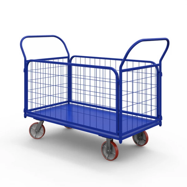 Тележка платформенная с сетчатыми бортами ТС 2 (600х900) г/п 600 кг.200 чугун/полиуретан HV Market