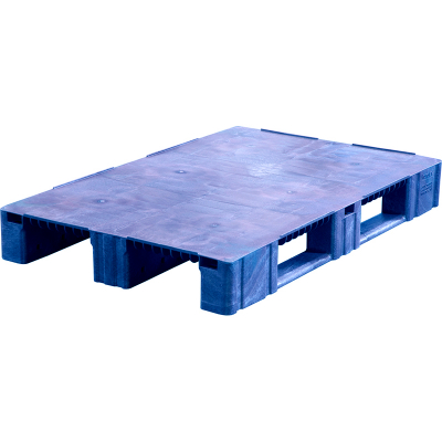 Поддон пластиковый TR 1208-1 (1800/6000/500кг, 1200x800x150мм, сплошной на полозьях, окрашенный, синий) HV Market