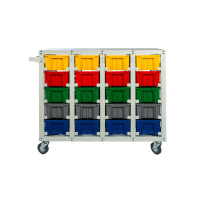 Стеллаж с направляющими мобильный односторонний V3-20 ячеек (125И), г/п 350кг HV Market