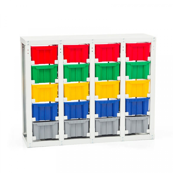 Стеллаж с направляющими мобильный односторонний V3-20 ячеек (125И), г/п 350кг HV Market