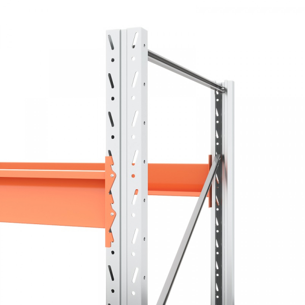 Секция приставная стеллажа металлического паллетного 2000х2700х1100 мм. Ярусы: пол+1 HV Market