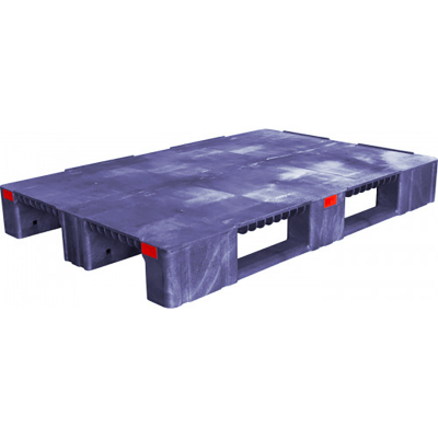 Поддон пластиковый TR 1208-1-1 (1800/6000/1500кг, 1200x800x150мм, усиленный сплошной на полозьях, окрашенный, синий) HV Market