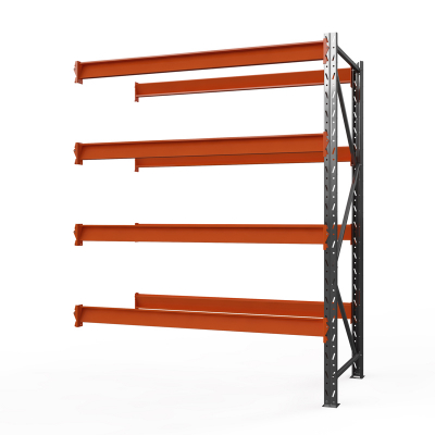 Секция приставная стеллажа металлического ОПТИМА, 3500х1250х785 мм. Полки: 4 шт. без настила HV Market