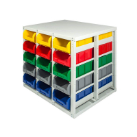 Стеллаж с направляющими мобильный двусторонний V3-30 ячеек (150И), г/п 400кг HV Market