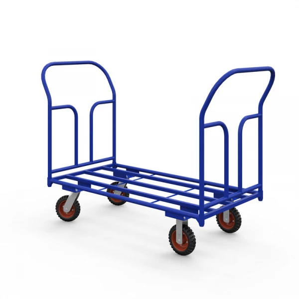 Тележка каркасная с двумя ручками ТКД 4 (600х1200) г/п 500 кг.160 литая протекторная резина HV Market