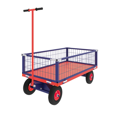 Тележка с поворотной осью ТПОБ 7 С (800х1400) г/п 450 кг.колеса пневматические 250 мм. HV Market