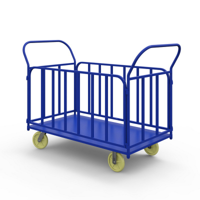 Тележка платформенная с трубчатыми бортами ТБ 1 (500х800) г/п 500 кг.200 чугун/полиуретан HV Market