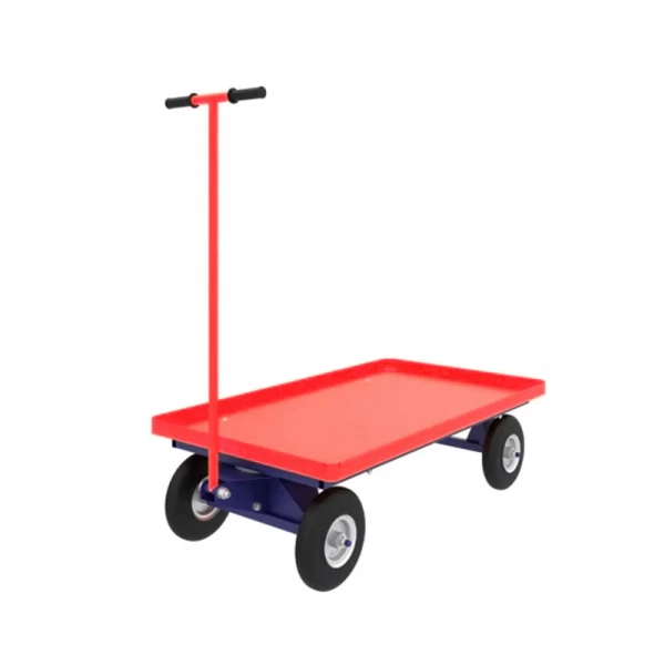 Тележка платформенная с поворотной осью ТПО 2 (600х900) г/п 450 кг.колеса литые 250 мм. HV Market