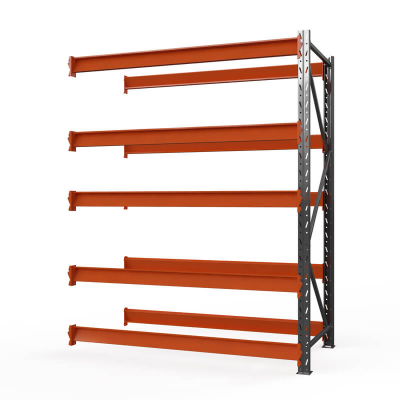 Секция приставная стеллажа металлического ОПТИМА, 3000х1250х785 мм. Полки: 5 шт. без настила HV Market