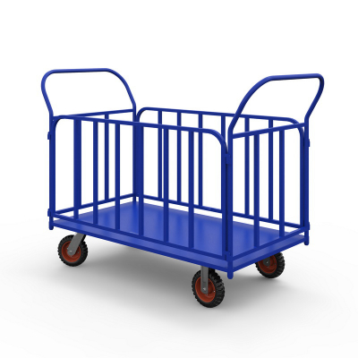 Тележка платформенная с трубчатыми бортами ТБ 1 (500х800) г/п 700 кг.200 литая протекторная резина HV Market