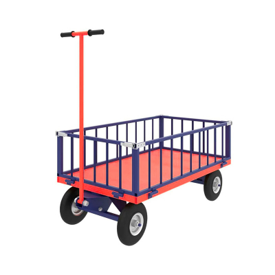 Тележка с поворотной осью ТПОБ 7 Т (800х1400) г/п 450 кг.колеса литые 250 мм. HV Market