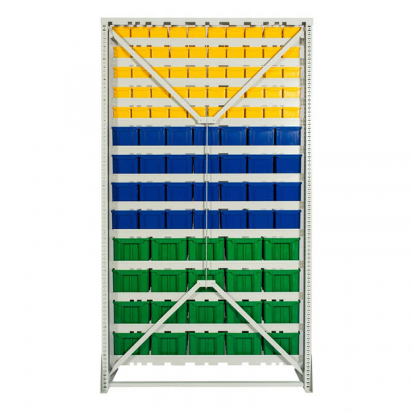 Стойка 1150х2000 односторонняя В1-05-04-04  (желтый/синий/зеленый) HV Market