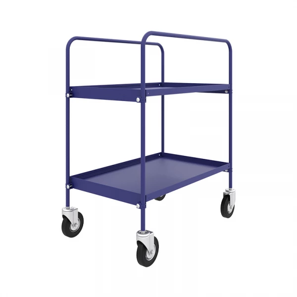 Тележка сервисная двухъярусная с боковой ручкой СТБ 3 (600х1000) колеса 125 мм болтовое крепление HV Market