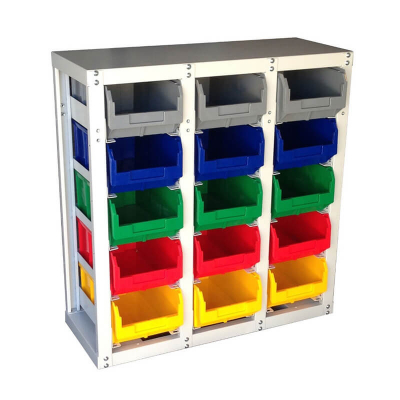 Стеллаж с направляющими стационарный односторонний V3-15 ячеек HV Market