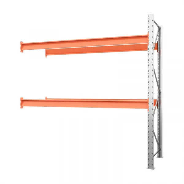 Секция приставная стеллажа металлического паллетного 2500х2700х1100 мм. Ярусы: пол+2 HV Market