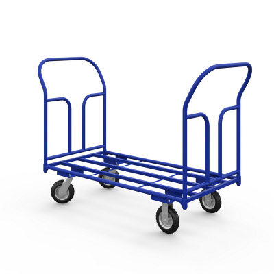 Тележка каркасная с двумя ручками ТКД 7 (800х1400) г/п 500 кг.200 литая протекторная резина HV Market