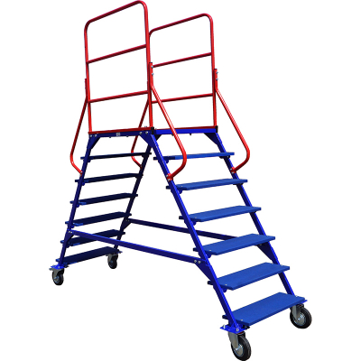 Лестница передвижная, шесть ступеней и два марша ЛР 6.2 (785х2135х2330) без колес HV Market