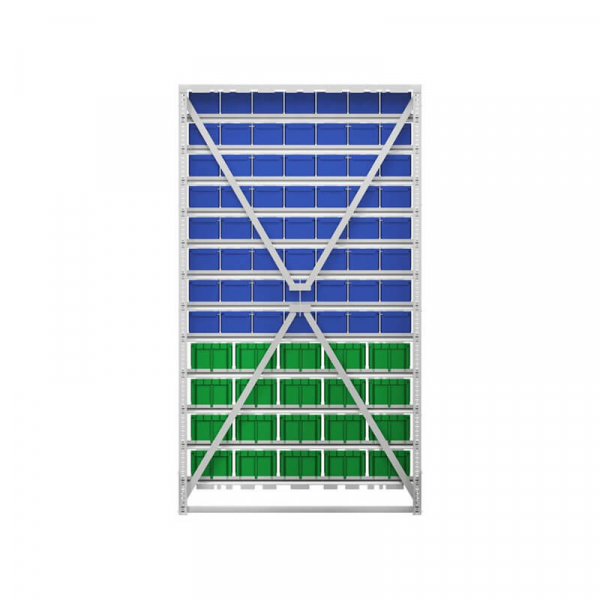 Стойка 1150х2000 односторонняя В1-00-08-04  (синий/зеленый) HV Market