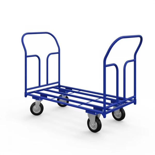 Тележка каркасная с двумя ручками ТКД 4 (600х1200) г/п 500 кг.200 черная резина HV Market