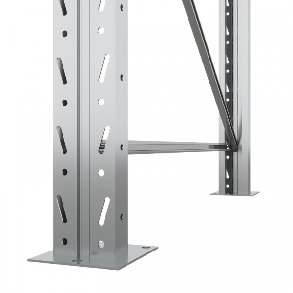 Две секции стеллажа металлического паллетного 2000х1800х1100 мм. Ярусы: пол+1