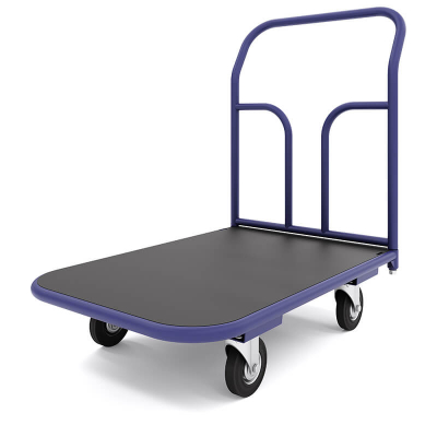 Тележка платформенная с резиновым покрытием ТПР 10 (800х1800) г/п 300 кг. 125 черная резина