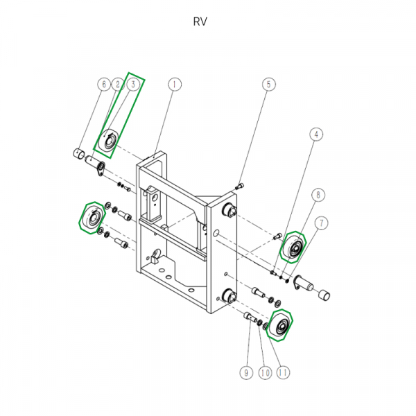 Ролик каретки мачты для ричтрака RV