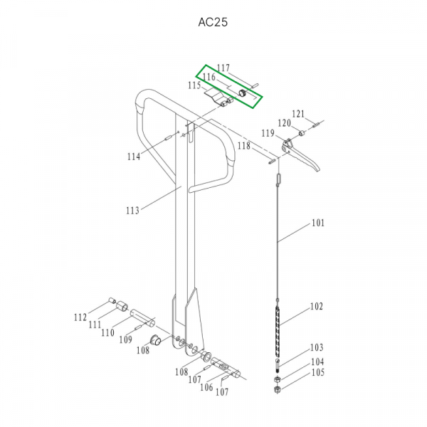 Пружина рычага управления режимом работы для гидравлических тележек JP20
