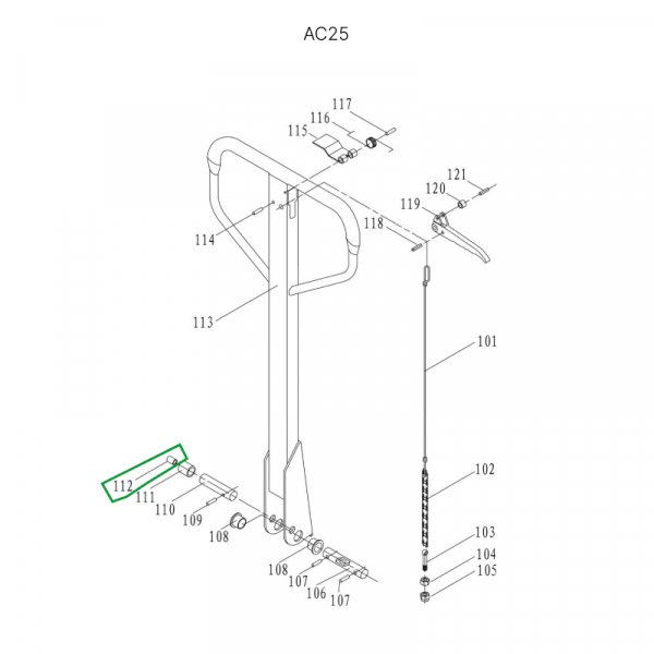 Втулка ролика ручки для гидравлических тележек AC25
