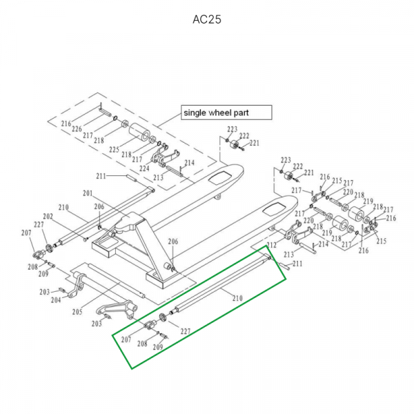 Подвильная тяга для гидравлических тележек AC25 HV Market