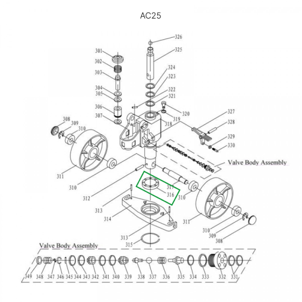 Опорный подшипник гидроузла для гидравлических тележек AC25