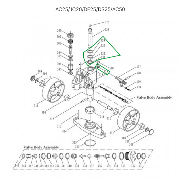 Ремкомплект для гидроцилиндра 31,5 мм HV Market
