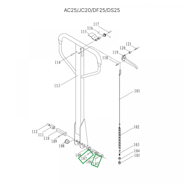 Штифт крепления оси ручки (5 мм) для гидравлических тележек AC25, DF25, JC20, AC30 HV Market